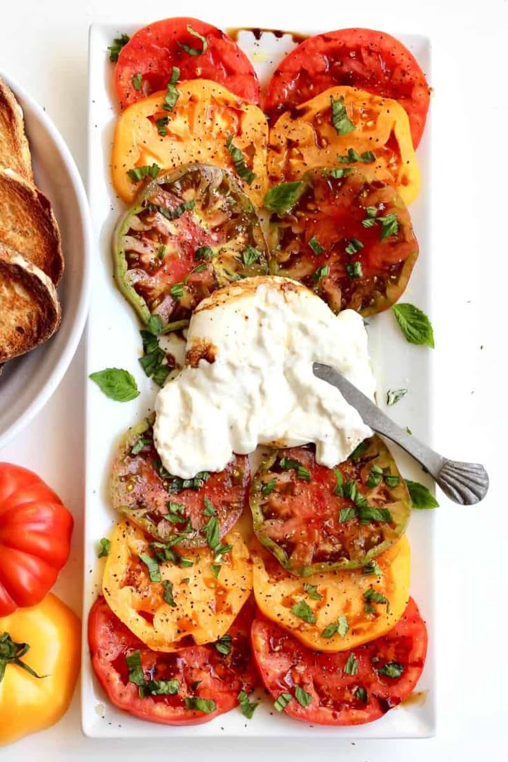 Burrata and heirloom tomatoes