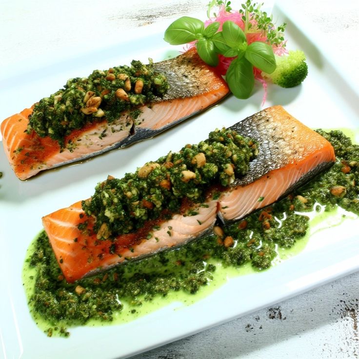 Herb-crusted salmon
